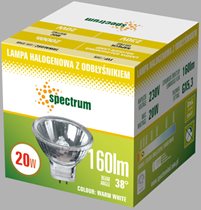 Spectrum -lampa halogenowa z odbłyśnikiem GU5,3, 230V, 20W, 160lm, warm white